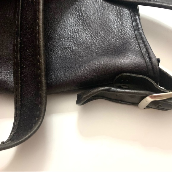 DISTRESSED LEATHER Handmade Crossbody Bag, Charcoal - Picture 3 of 8
